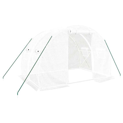 vidaXL Greenhouse with Steel Frame White 6 m² 3x2x2 m - 3 x 2 x 2 m