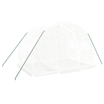 vidaXL Greenhouse with Steel Frame White 6 m² 3x2x2 m - 3 x 2 x 2 m