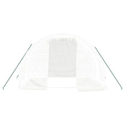 vidaXL Greenhouse with Steel Frame White 6 m² 3x2x2 m - 3 x 2 x 2 m