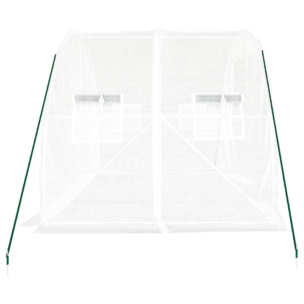 vidaXL Greenhouse with Steel Frame White 6 m² 3x2x2 m - 3 x 2 x 2 m