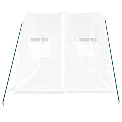 vidaXL Greenhouse with Steel Frame White 6 m² 3x2x2 m - 3 x 2 x 2 m