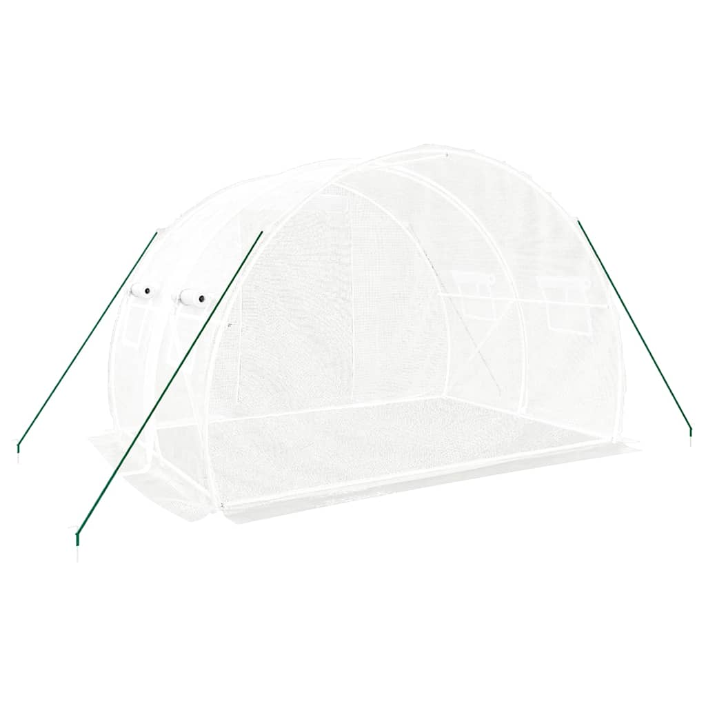 vidaXL Greenhouse with Steel Frame White 6 m² 3x2x2 m - 3 x 2 x 2 m