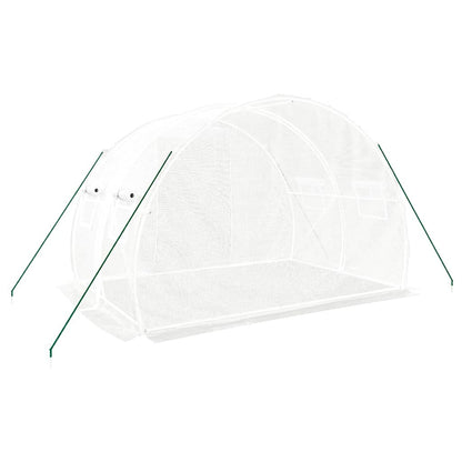 vidaXL Greenhouse with Steel Frame White 6 m² 3x2x2 m - 3 x 2 x 2 m