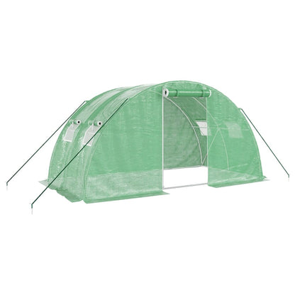 vidaXL Greenhouse with Steel Frame Green 8 m² 4x2x2 m - 4 x 2 x 2 m