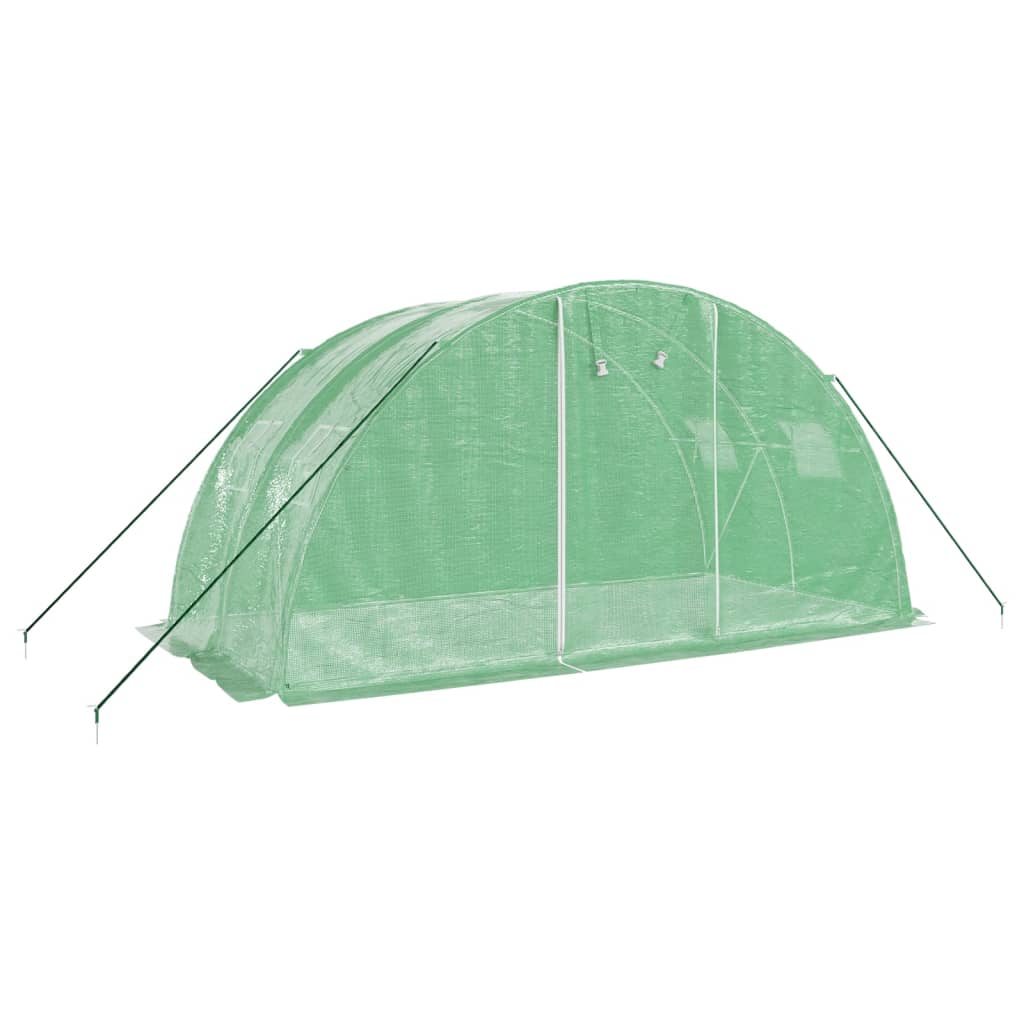 vidaXL Greenhouse with Steel Frame Green 8 m² 4x2x2 m - 4 x 2 x 2 m