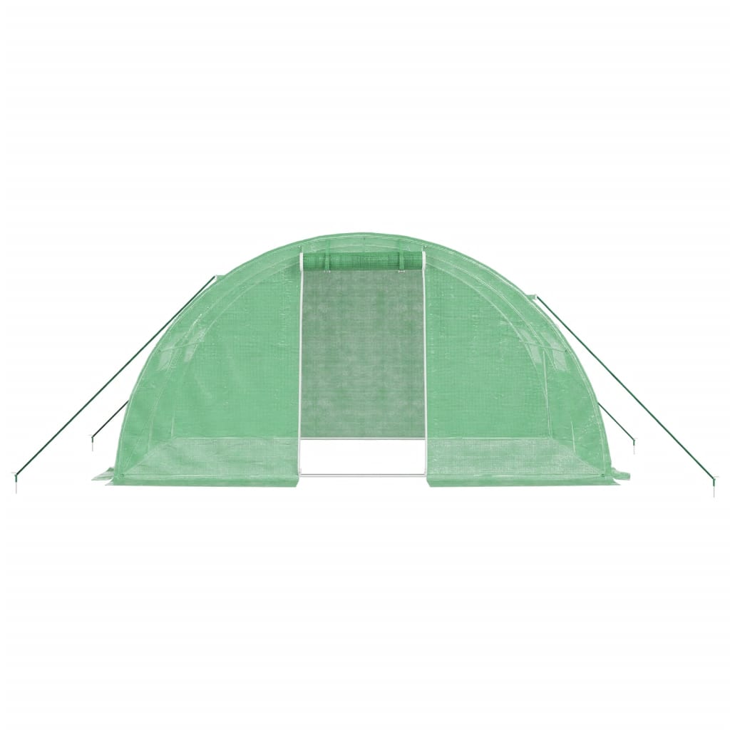vidaXL Greenhouse with Steel Frame Green 8 m² 4x2x2 m - 4 x 2 x 2 m