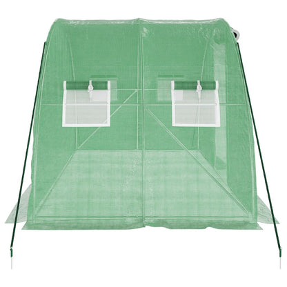 vidaXL Greenhouse with Steel Frame Green 8 m² 4x2x2 m - 4 x 2 x 2 m