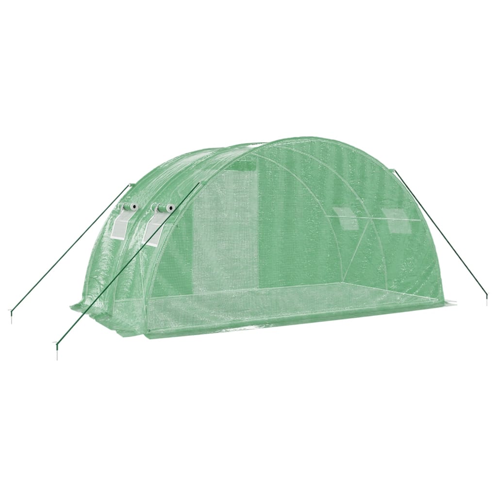 vidaXL Greenhouse with Steel Frame Green 8 m² 4x2x2 m - 4 x 2 x 2 m
