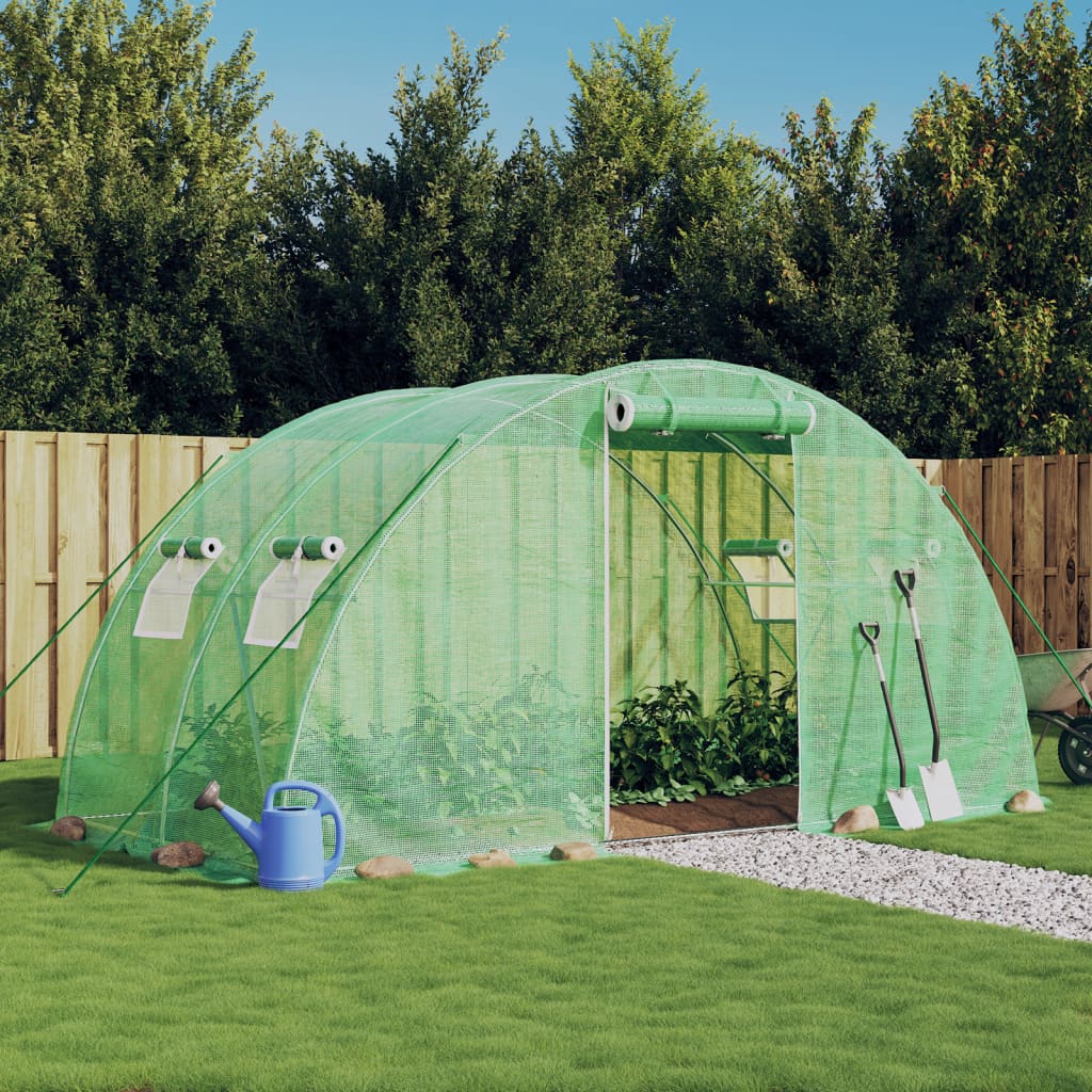 vidaXL Greenhouse with Steel Frame Green 8 m² 4x2x2 m - 4 x 2 x 2 m