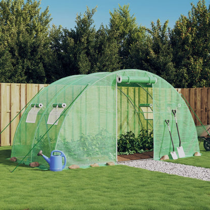 vidaXL Greenhouse with Steel Frame Green 8 m² 4x2x2 m - 4 x 2 x 2 m