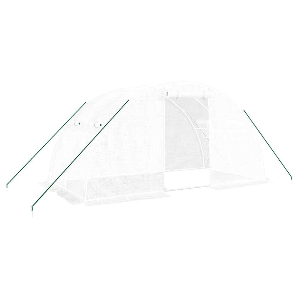 vidaXL Greenhouse with Steel Frame White 8 m² 4x2x2 m - 4 x 2 x 2 m