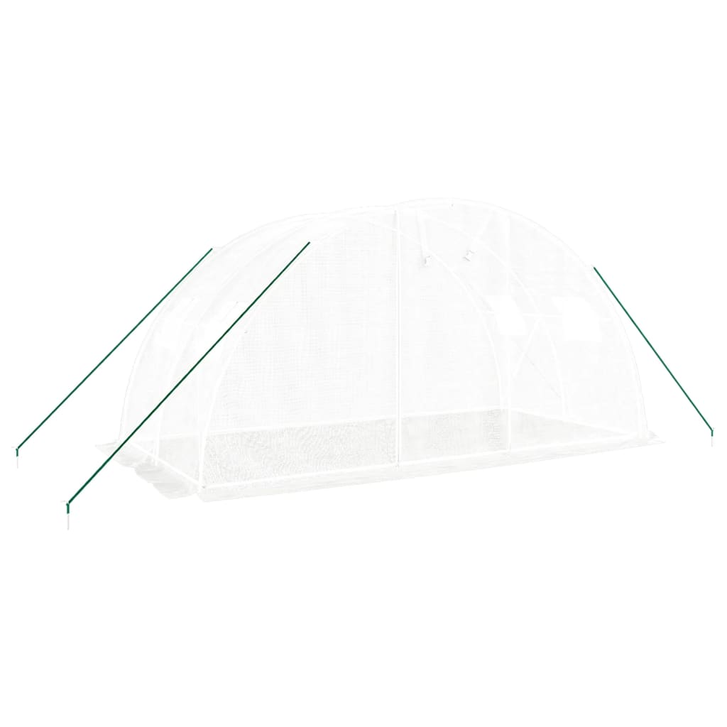 vidaXL Greenhouse with Steel Frame White 8 m² 4x2x2 m - 4 x 2 x 2 m
