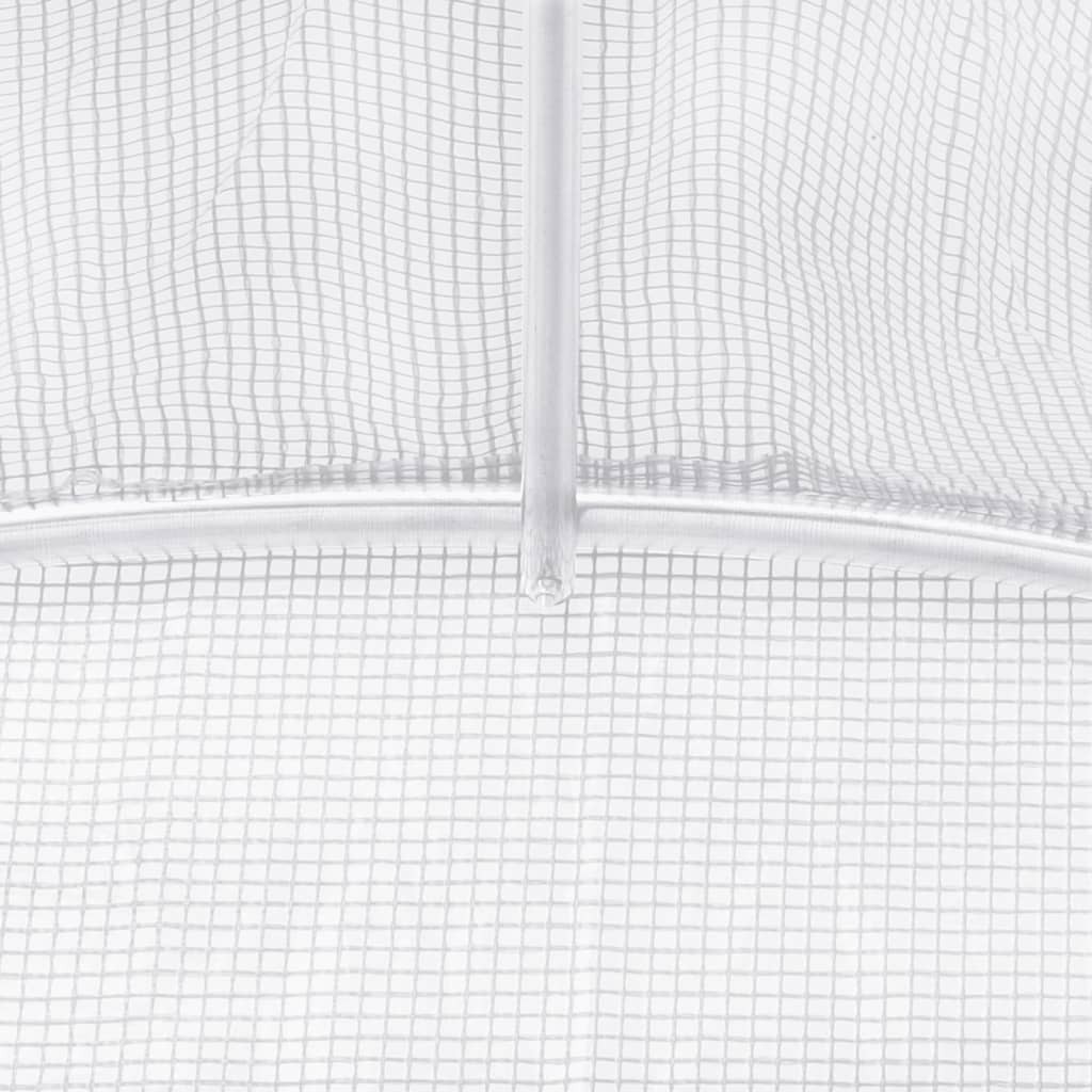 vidaXL Greenhouse with Steel Frame White 8 m² 4x2x2 m - 4 x 2 x 2 m