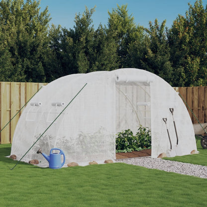 vidaXL Greenhouse with Steel Frame White 8 m² 4x2x2 m - 4 x 2 x 2 m