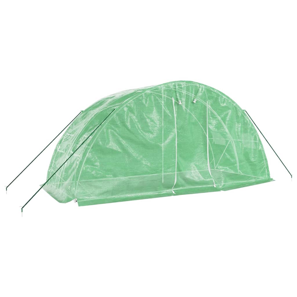 vidaXL Greenhouse with Steel Frame Green 10 m² 5x2x2.3 m - 5 x 2 x 2.3 m