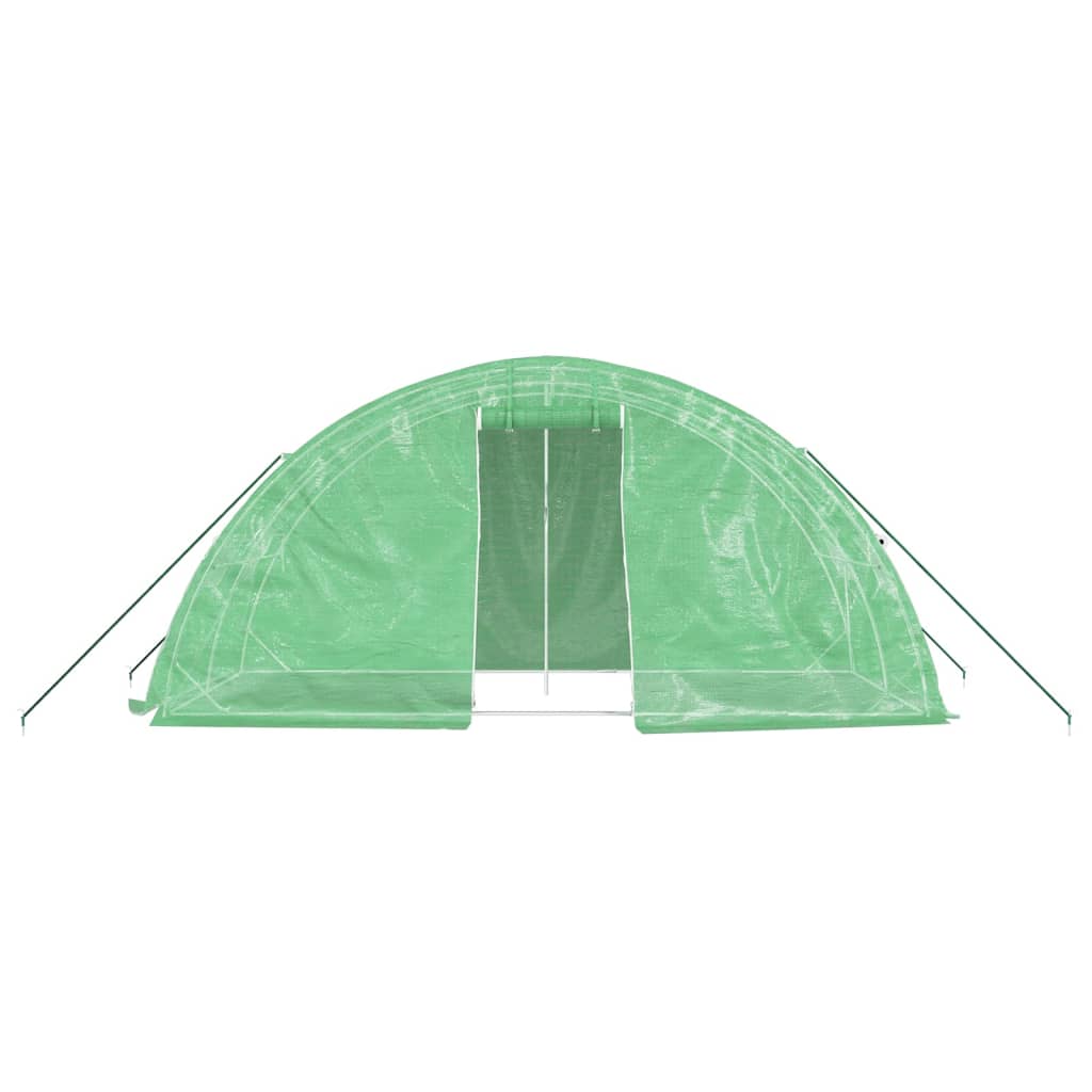 vidaXL Greenhouse with Steel Frame Green 10 m² 5x2x2.3 m - 5 x 2 x 2.3 m