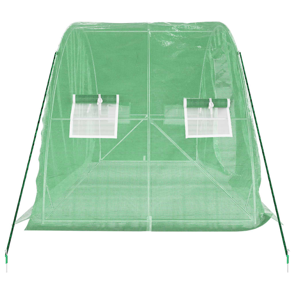 vidaXL Greenhouse with Steel Frame Green 10 m² 5x2x2.3 m - 5 x 2 x 2.3 m