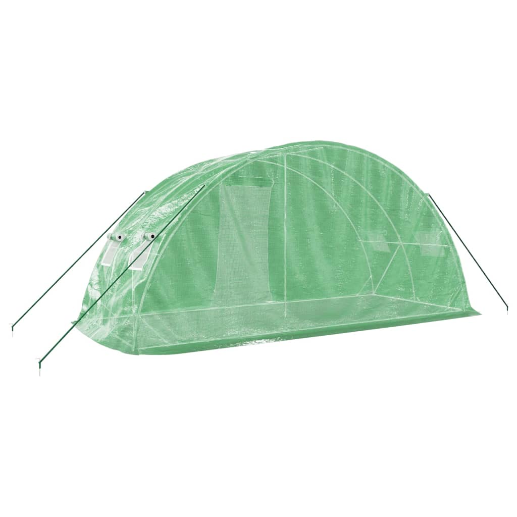 vidaXL Greenhouse with Steel Frame Green 10 m² 5x2x2.3 m - 5 x 2 x 2.3 m