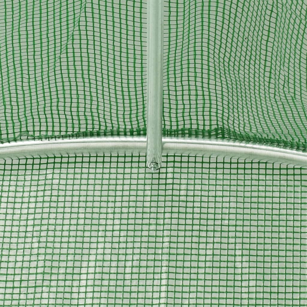 vidaXL Greenhouse with Steel Frame Green 10 m² 5x2x2.3 m - 5 x 2 x 2.3 m