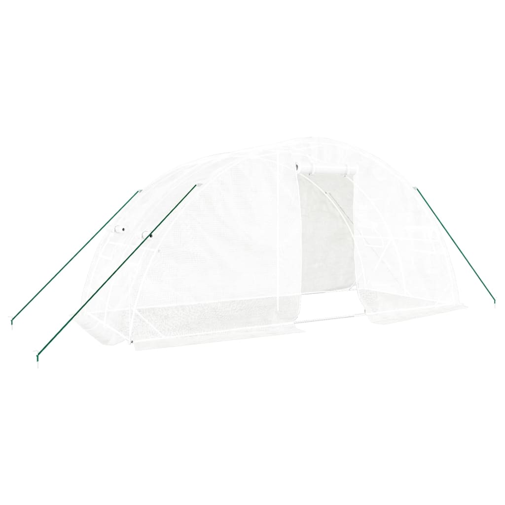 vidaXL Greenhouse with Steel Frame White 10 m² 5x2x2.3 m - 5 x 2 x 2.3 m