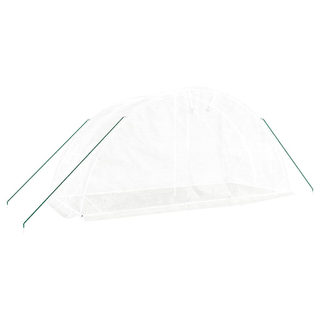 vidaXL Greenhouse with Steel Frame White 10 m² 5x2x2.3 m - 5 x 2 x 2.3 m