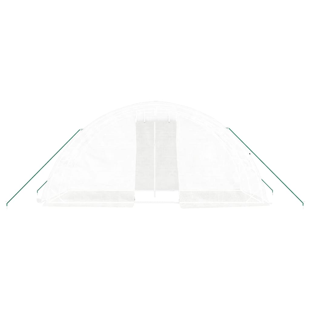 vidaXL Greenhouse with Steel Frame White 10 m² 5x2x2.3 m - 5 x 2 x 2.3 m