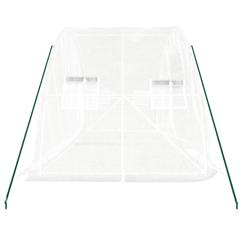 vidaXL Greenhouse with Steel Frame White 10 m² 5x2x2.3 m - 5 x 2 x 2.3 m