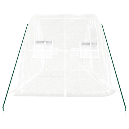 vidaXL Greenhouse with Steel Frame White 10 m² 5x2x2.3 m - 5 x 2 x 2.3 m