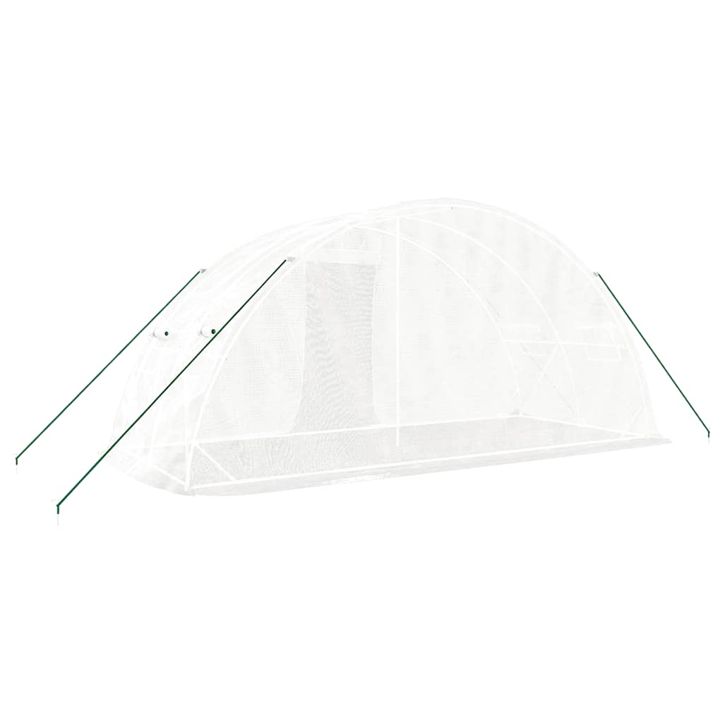vidaXL Greenhouse with Steel Frame White 10 m² 5x2x2.3 m - 5 x 2 x 2.3 m