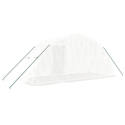 vidaXL Greenhouse with Steel Frame White 10 m² 5x2x2.3 m - 5 x 2 x 2.3 m