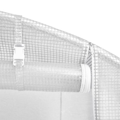 vidaXL Greenhouse with Steel Frame White 10 m² 5x2x2.3 m - 5 x 2 x 2.3 m