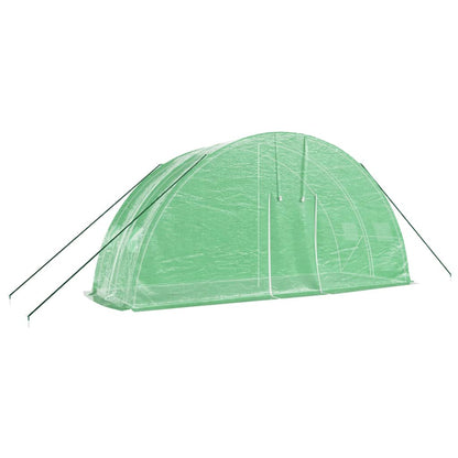 vidaXL Greenhouse with Steel Frame Green 12 m² 6x2x2.85 m - 6 x 2 x 2.85 m