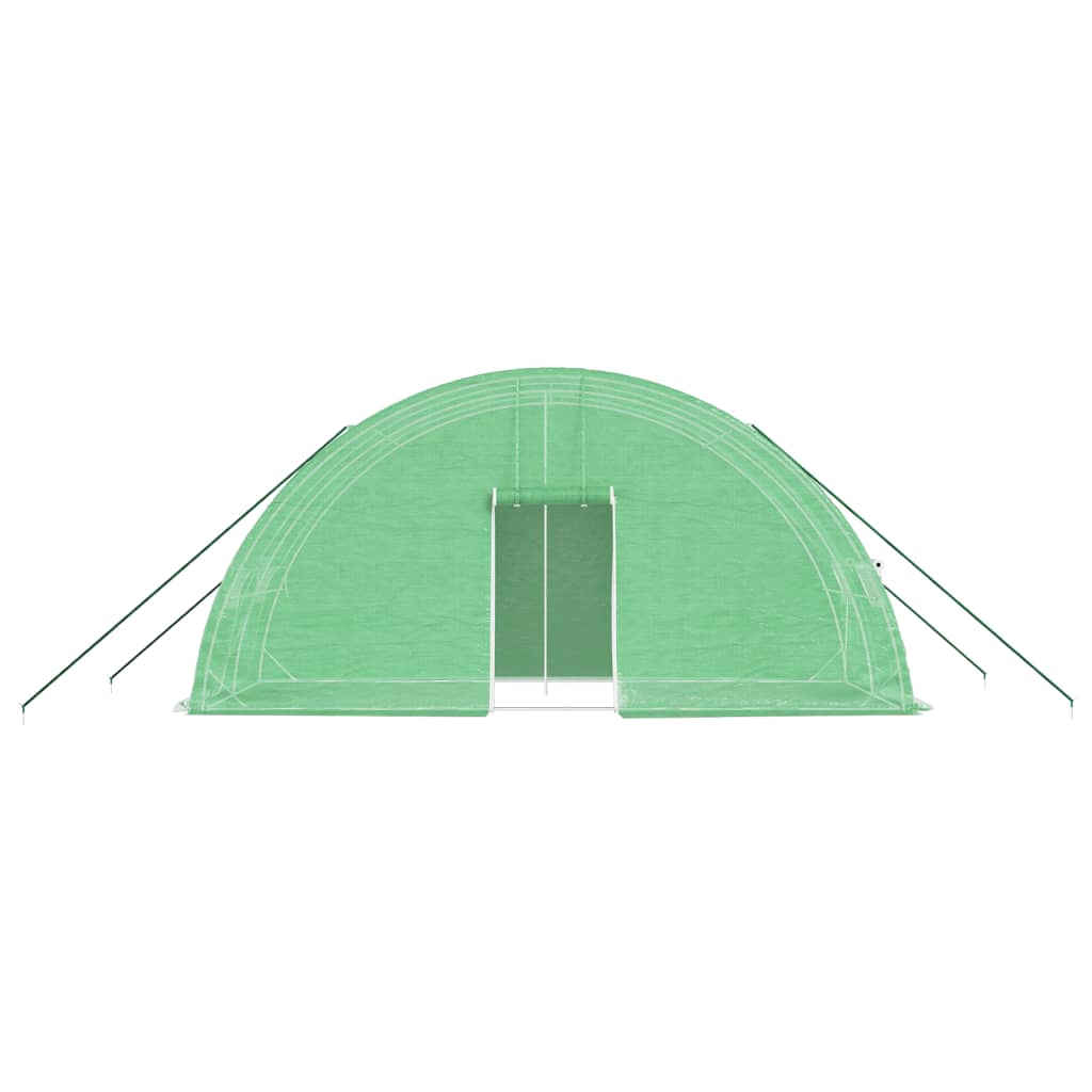 vidaXL Greenhouse with Steel Frame Green 12 m² 6x2x2.85 m - 6 x 2 x 2.85 m