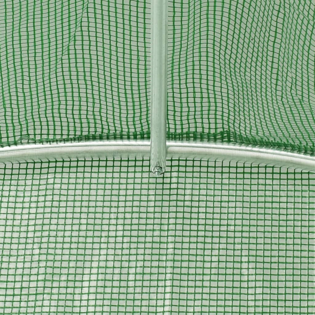 vidaXL Greenhouse with Steel Frame Green 12 m² 6x2x2.85 m - 6 x 2 x 2.85 m