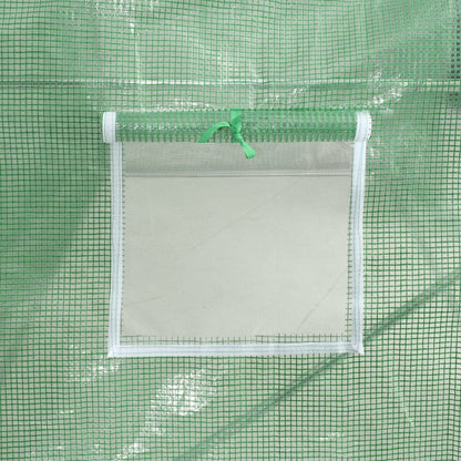 vidaXL Greenhouse with Steel Frame Green 12 m² 6x2x2.85 m - 6 x 2 x 2.85 m