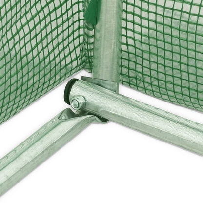 vidaXL Greenhouse with Steel Frame Green 12 m² 6x2x2.85 m - 6 x 2 x 2.85 m
