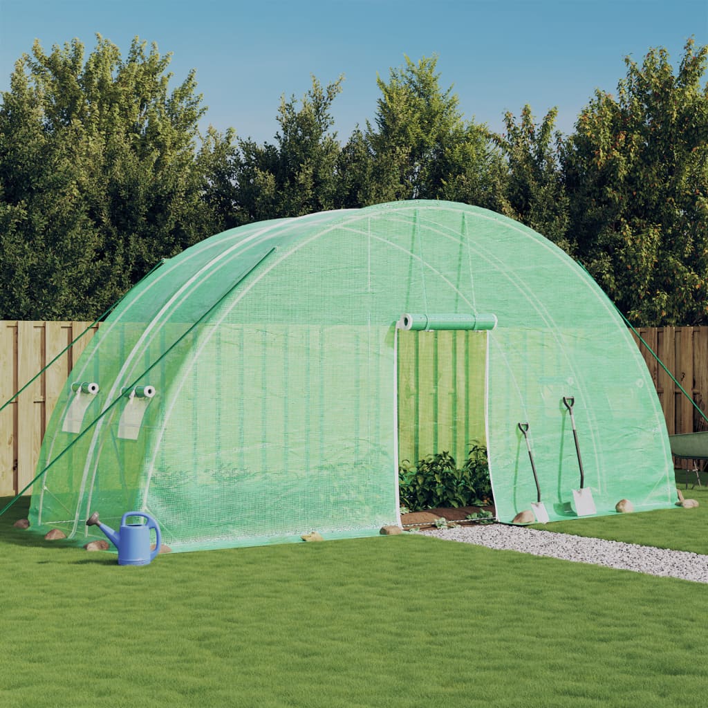 vidaXL Greenhouse with Steel Frame Green 12 m² 6x2x2.85 m - 6 x 2 x 2.85 m