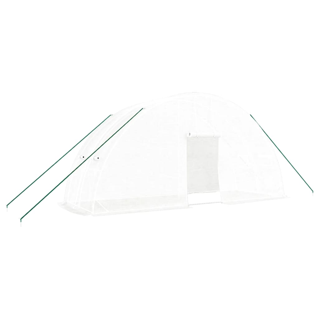 vidaXL Greenhouse with Steel Frame White 12 m² 6x2x2.85 m - 6 x 2 x 2.85 m