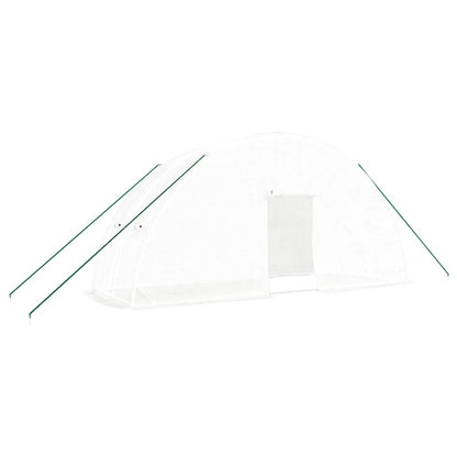 vidaXL Greenhouse with Steel Frame White 12 m² 6x2x2.85 m - 6 x 2 x 2.85 m