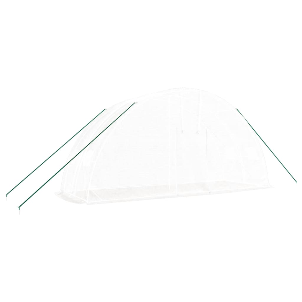 vidaXL Greenhouse with Steel Frame White 12 m² 6x2x2.85 m - 6 x 2 x 2.85 m
