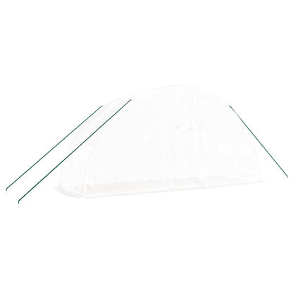 vidaXL Greenhouse with Steel Frame White 12 m² 6x2x2.85 m - 6 x 2 x 2.85 m