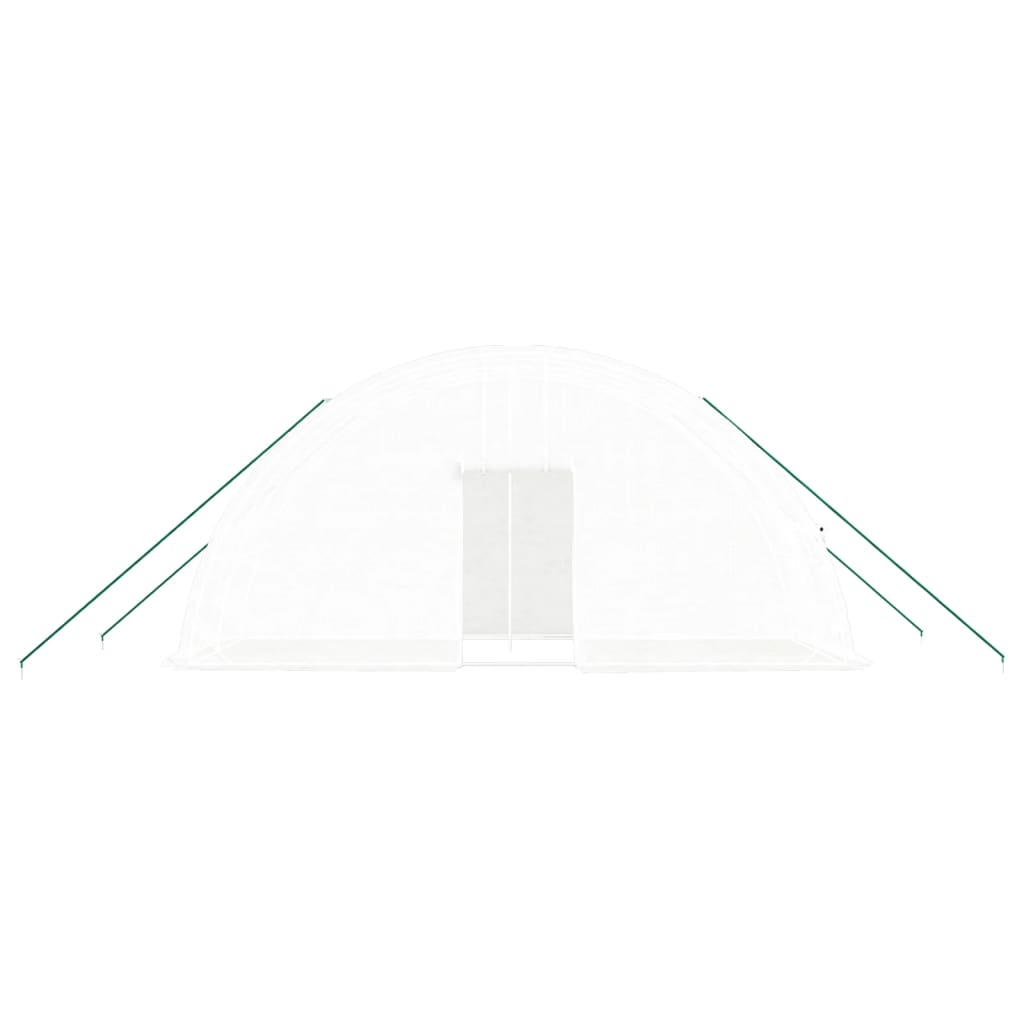 vidaXL Greenhouse with Steel Frame White 12 m² 6x2x2.85 m - 6 x 2 x 2.85 m