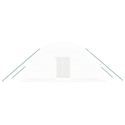 vidaXL Greenhouse with Steel Frame White 12 m² 6x2x2.85 m - 6 x 2 x 2.85 m