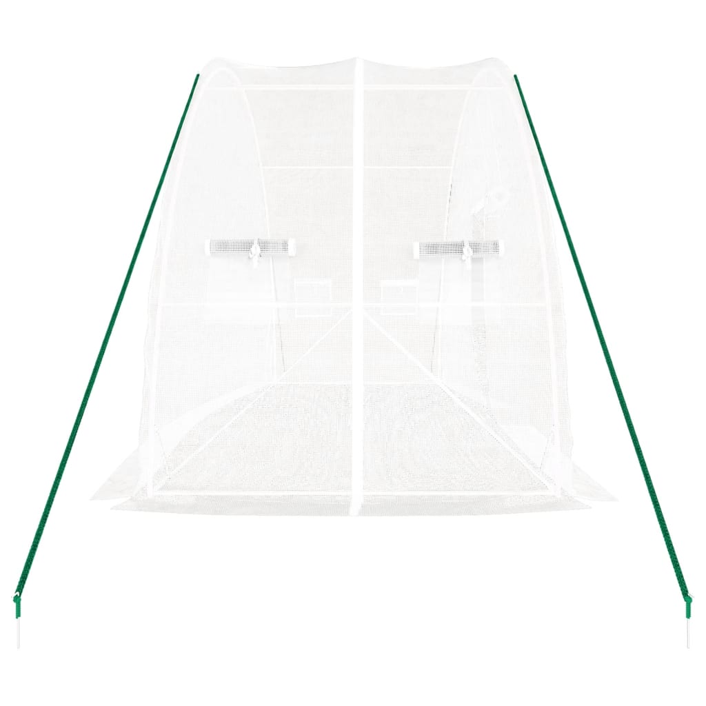 vidaXL Greenhouse with Steel Frame White 12 m² 6x2x2.85 m - 6 x 2 x 2.85 m