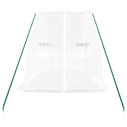 vidaXL Greenhouse with Steel Frame White 12 m² 6x2x2.85 m - 6 x 2 x 2.85 m