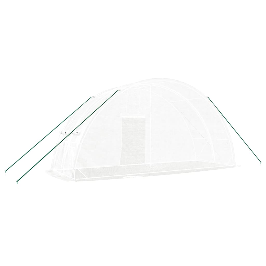 vidaXL Greenhouse with Steel Frame White 12 m² 6x2x2.85 m - 6 x 2 x 2.85 m