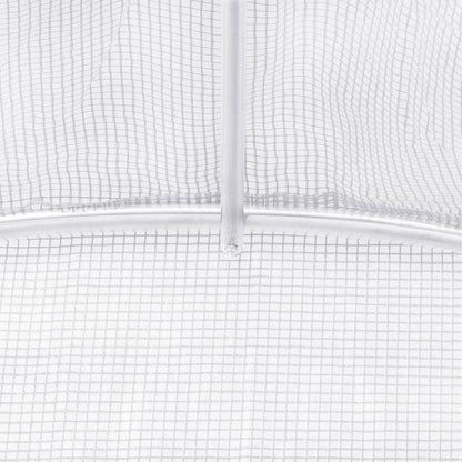 vidaXL Greenhouse with Steel Frame White 12 m² 6x2x2.85 m - 6 x 2 x 2.85 m
