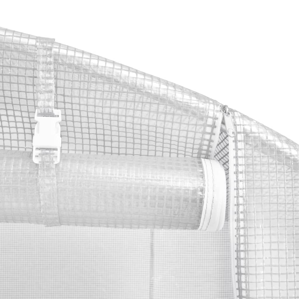 vidaXL Greenhouse with Steel Frame White 12 m² 6x2x2.85 m - 6 x 2 x 2.85 m