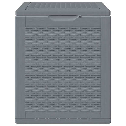 vidaXL Garden Storage Box Grey PP Rattan 90 L