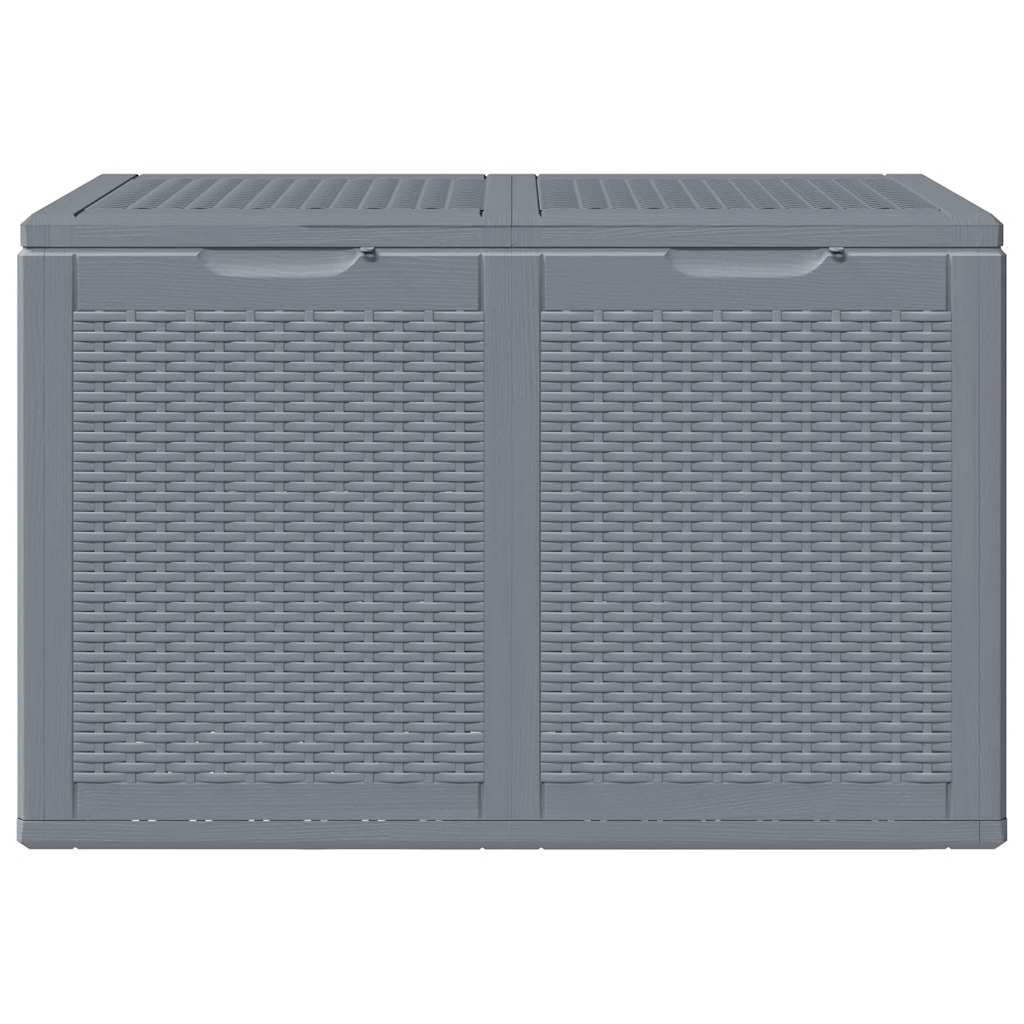 vidaXL Garden Storage Box Grey PP Rattan 180 L